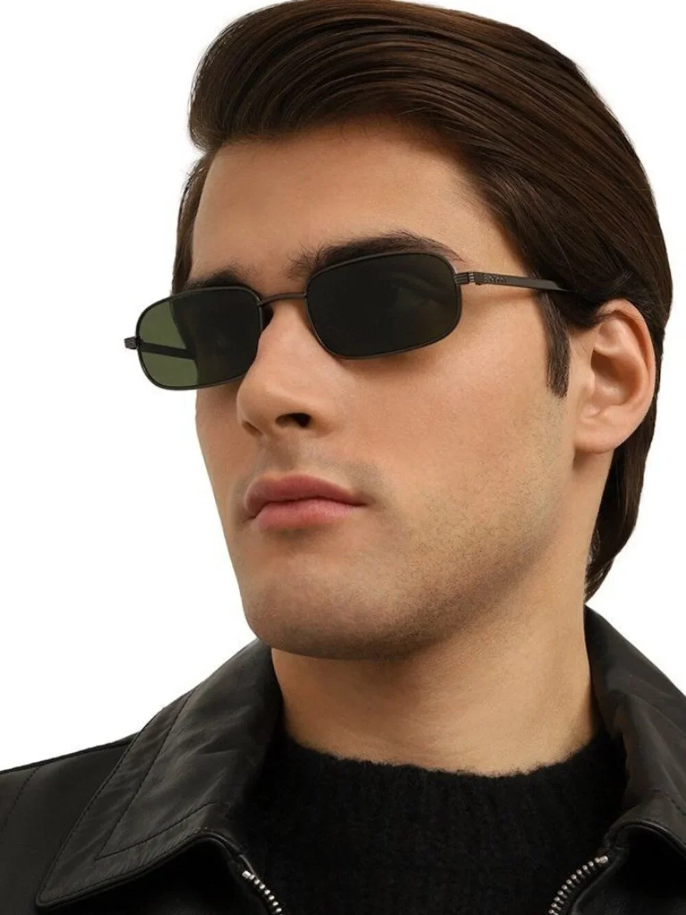 New Gucci GG1457S 003 Gray Green Square Metal Sunglasses